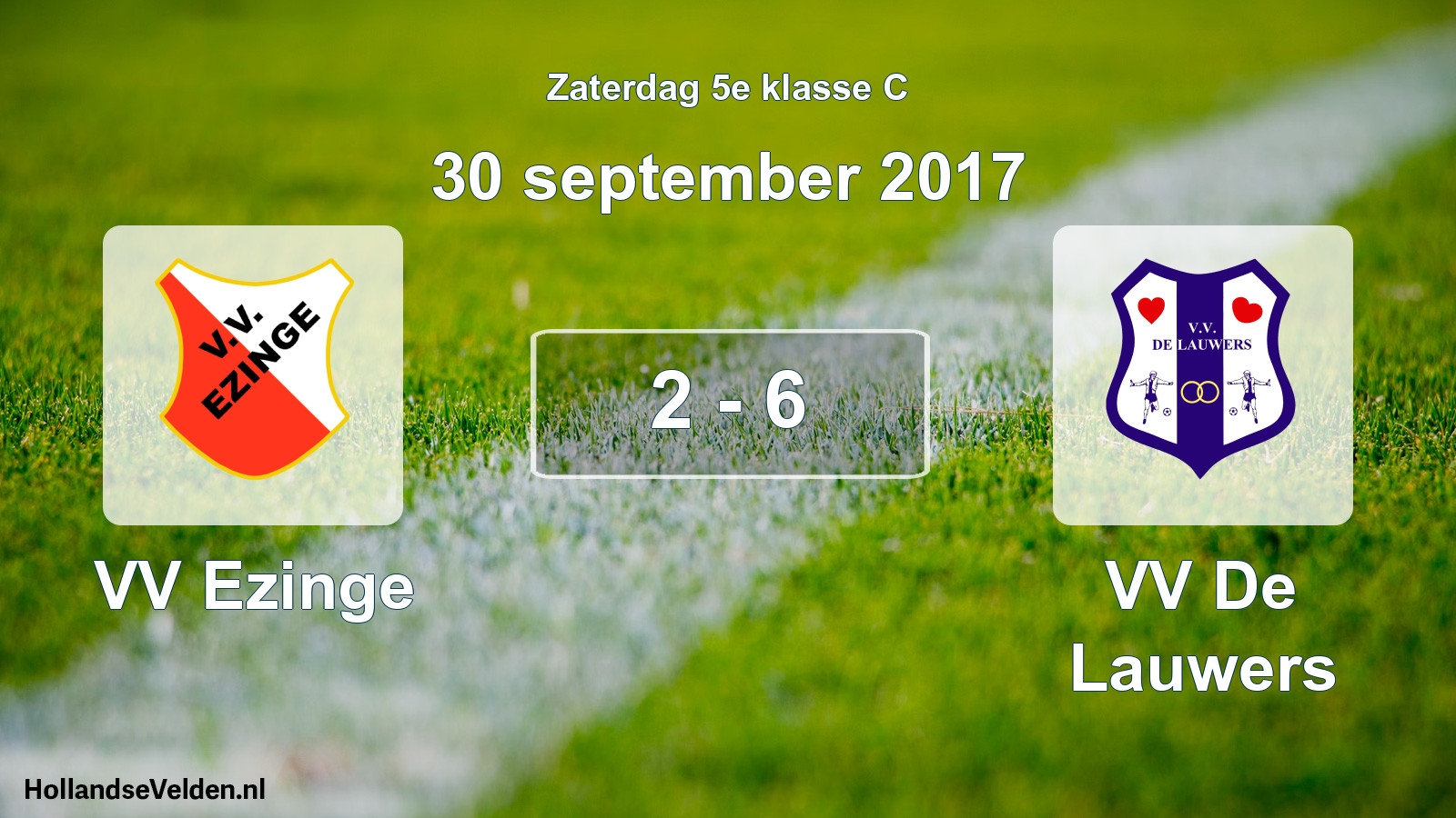 Total number of matches played: VV Ezinge - VV De Lauwers 2 - 6 (30 September 2017)