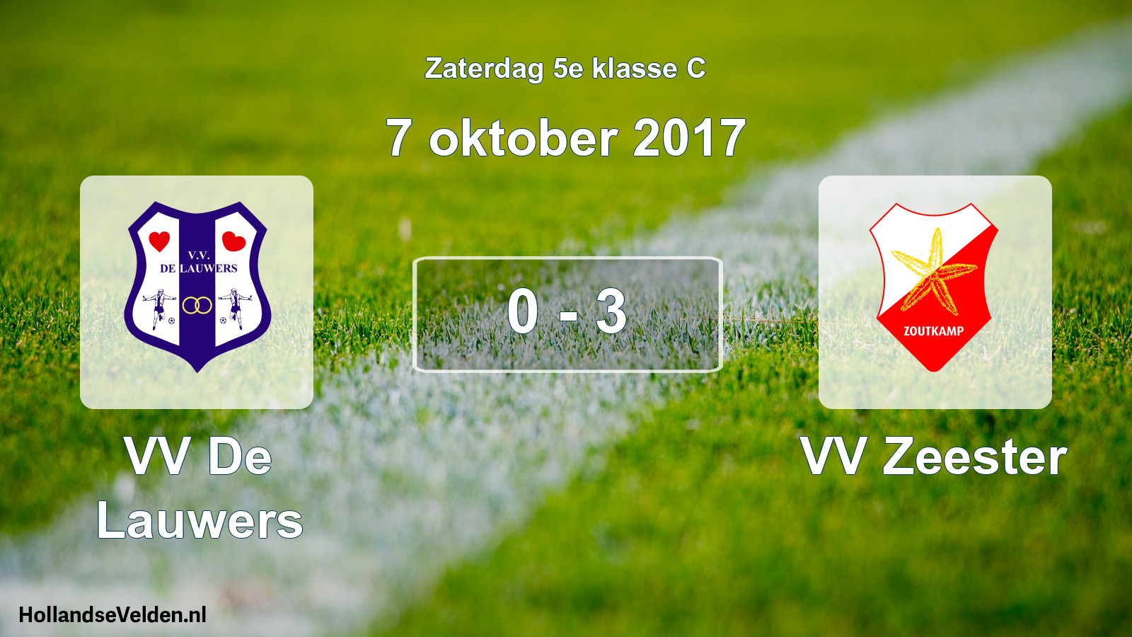 Total number of matches played: VV De Lauwers - VV Zeester 0 - 3 (7 October 2017)