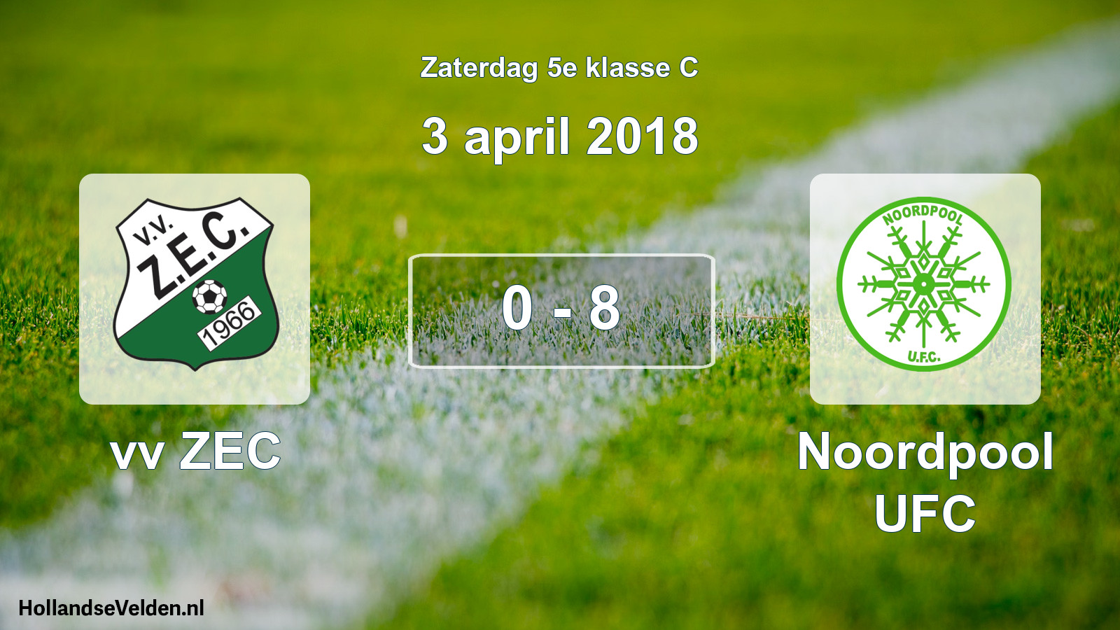 Total number of matches played: vv ZEC - Noordpool UFC 0 - 8 (3 April 2018)