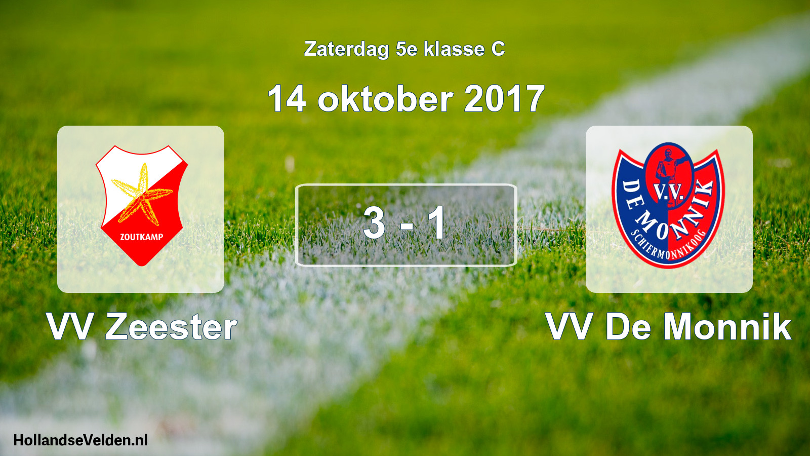 Total number of matches played: VV Zeester - VV De Monnik 3 - 1 (14 October 2017)