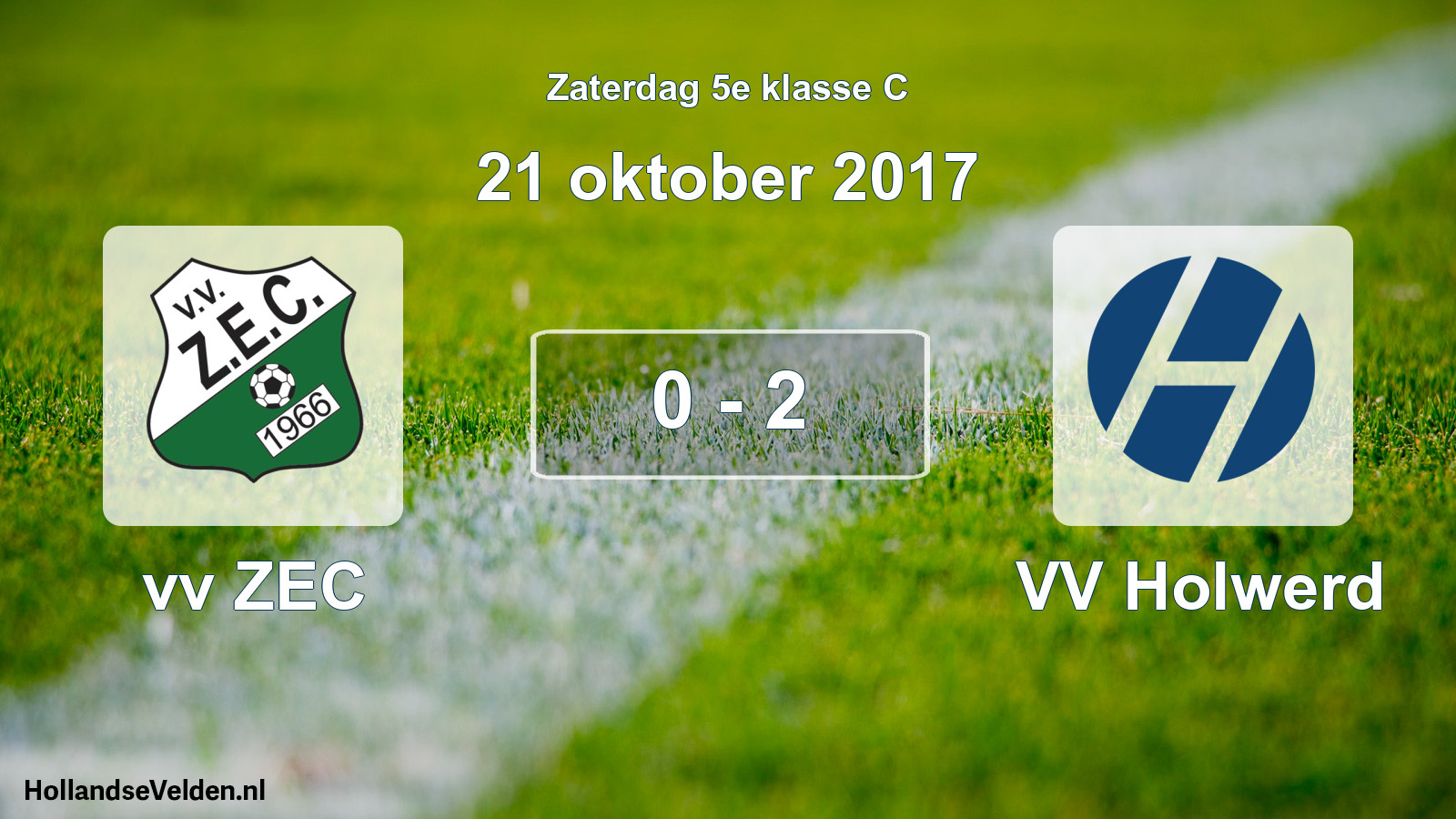 Total number of matches played: vv ZEC - VV Holwerd 0 - 2 (21 October 2017)
