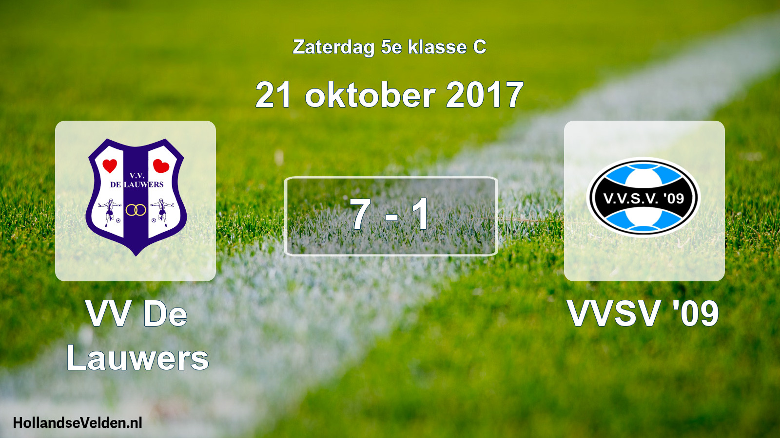 Total number of matches played: VV De Lauwers - VVSV '09 7 - 1 (21 October 2017)