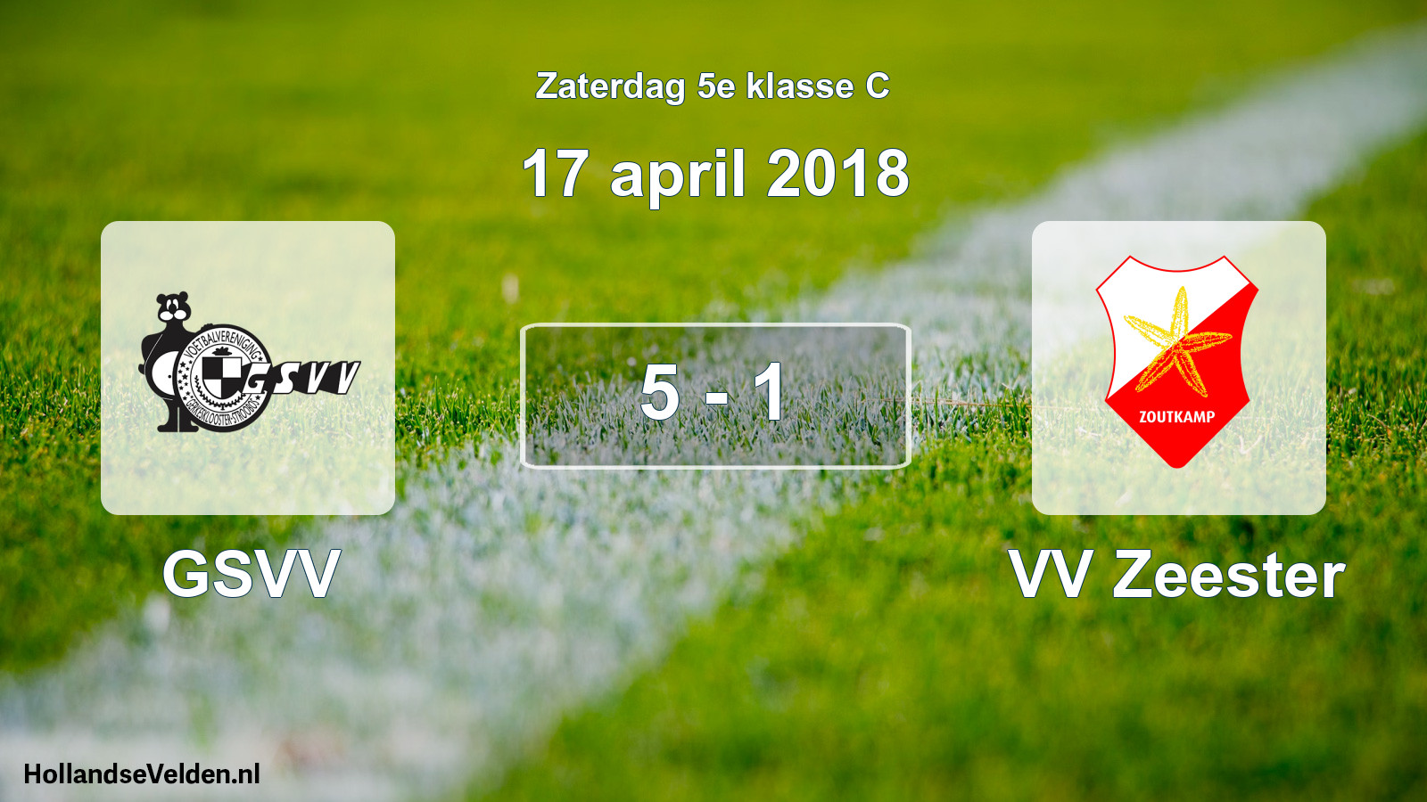 Total number of matches played: GSVV - VV Zeester 5 - 1 (17 April 2018)