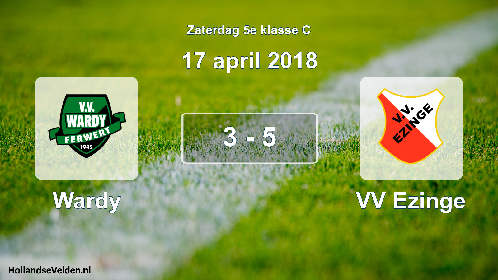 Total number of matches played: Wardy - VV Ezinge 3 - 5 (17 April 2018)