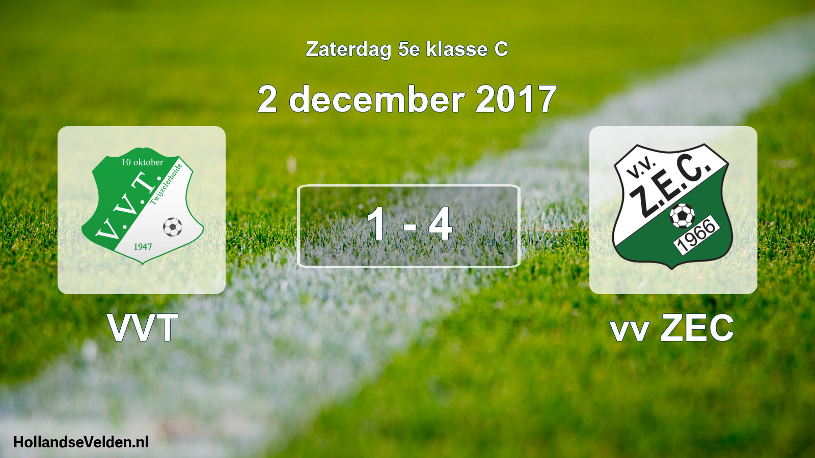 Total number of matches played: VVT - vv ZEC 1 - 4 (2 December 2017)