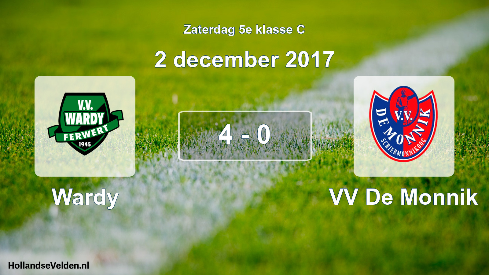 Total number of matches played: Wardy - VV De Monnik 4 - 0 (2 December 2017)