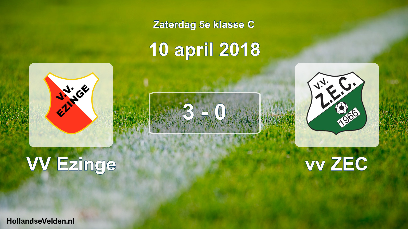 Total number of matches played: VV Ezinge - vv ZEC 3 - 0 (10 April 2018)
