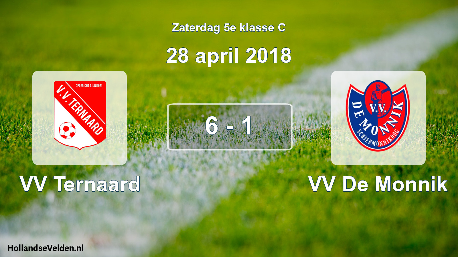 Total number of matches played: VV Ternaard - VV De Monnik 6 - 1 (28 April 2018)