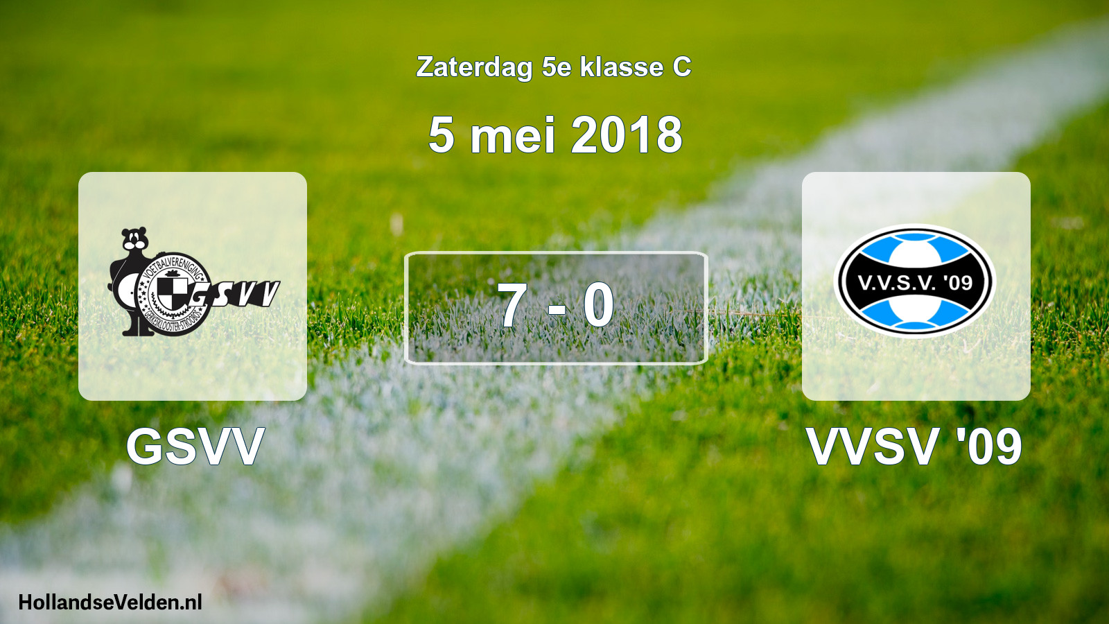 Total number of matches played: GSVV - VVSV '09 7 - 0 (5 May 2018)