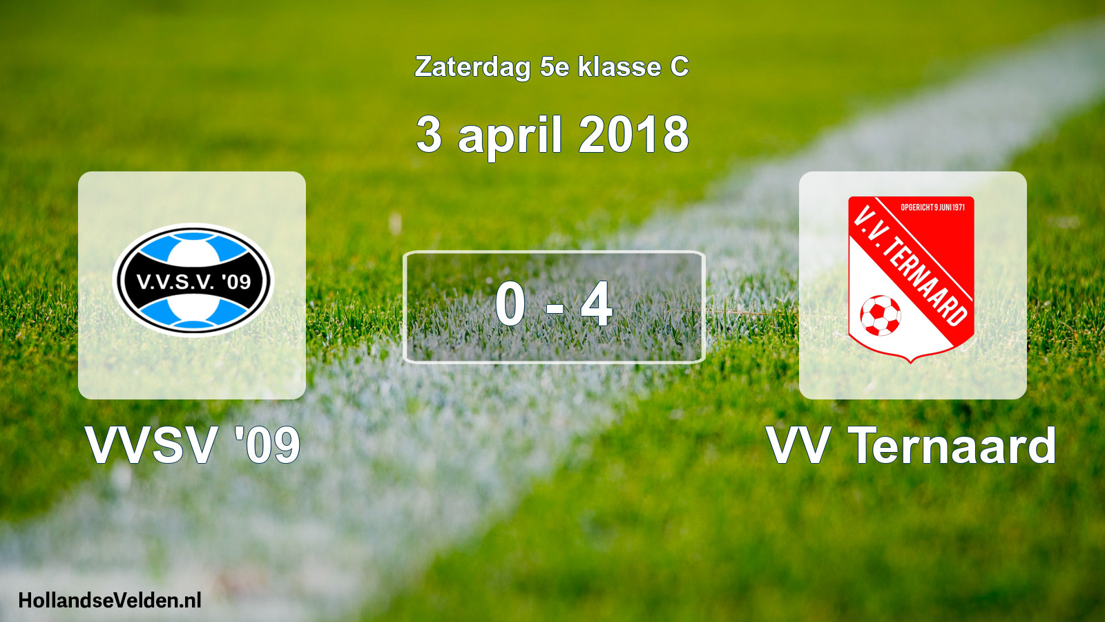Total number of matches played: VVSV '09 - VV Ternaard 0 - 4 (3 April 2018)