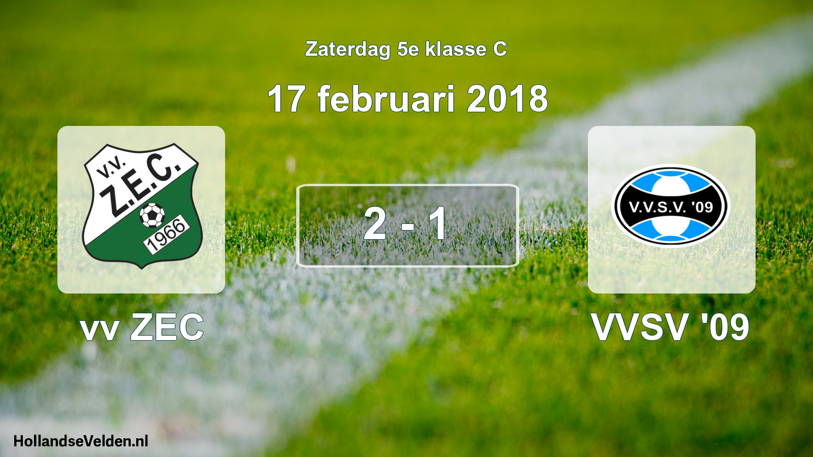 Total number of matches played: vv ZEC - VVSV '09 2 - 1 (17 February 2018)