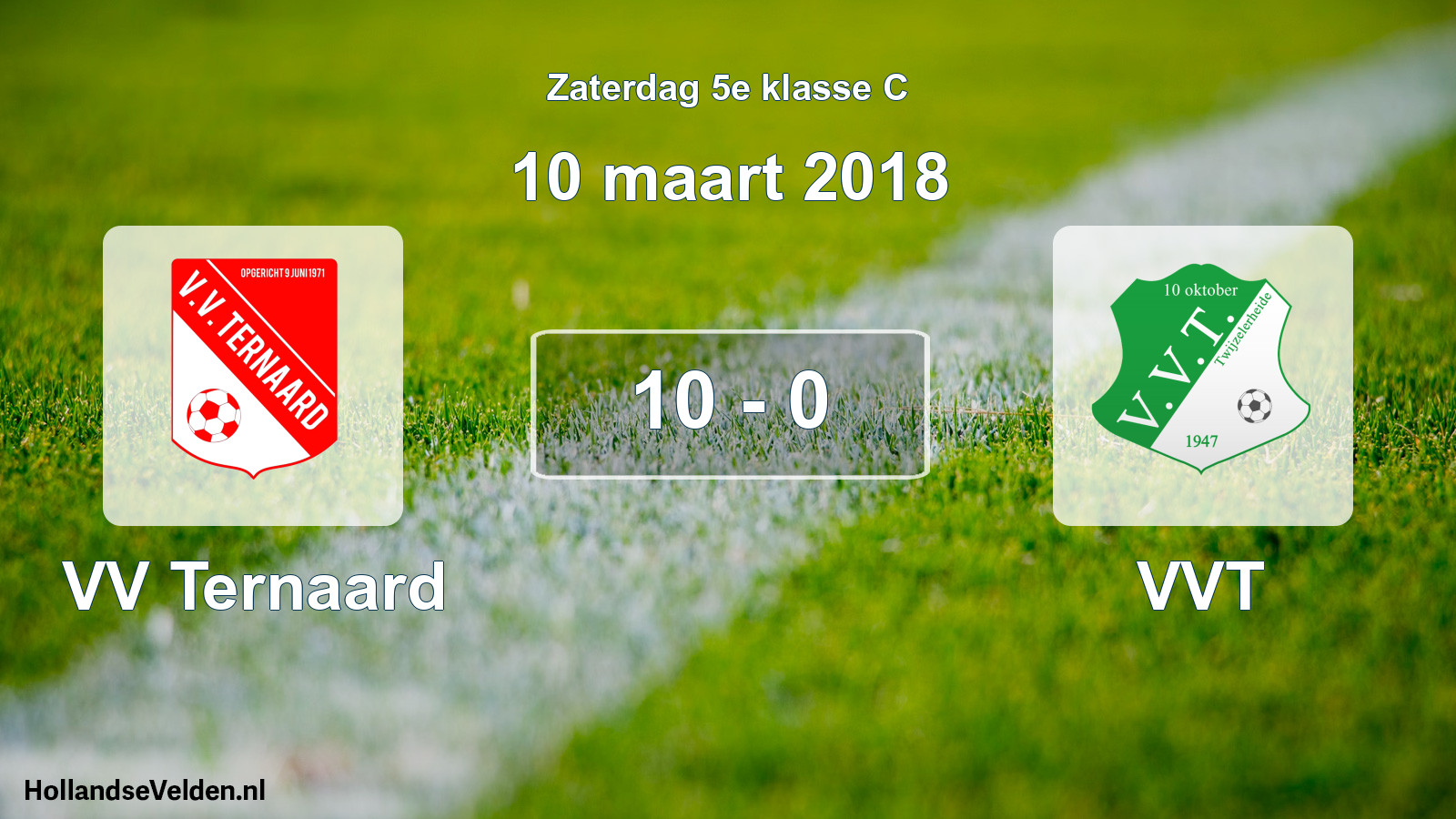 Total number of matches played: VV Ternaard - VVT 10 - 0 (10 March 2018)