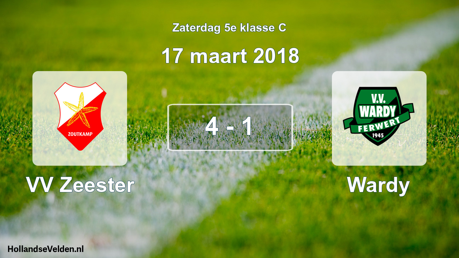 Total number of matches played: VV Zeester - Wardy 4 - 1 (17 March 2018)