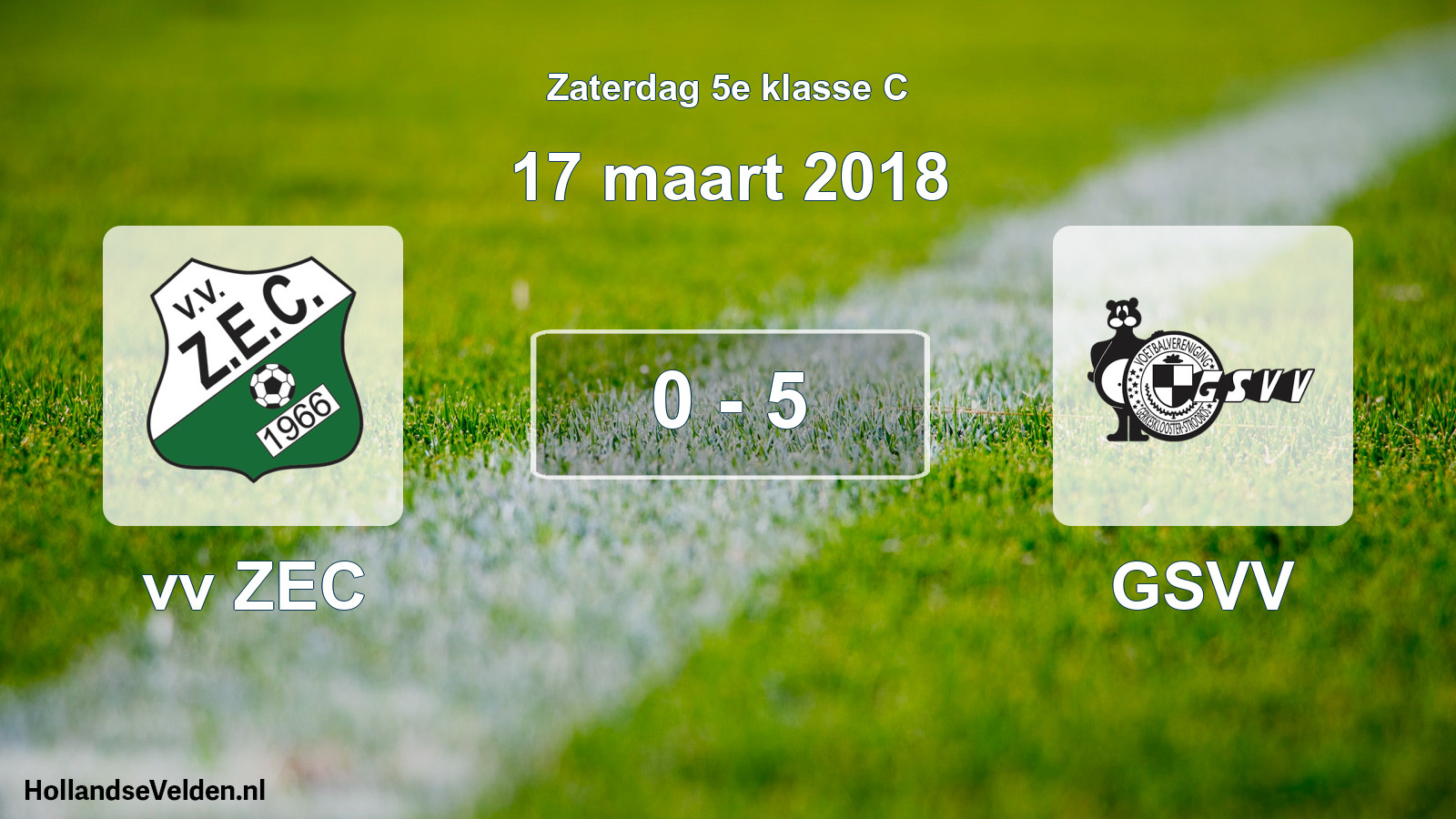 Total number of matches played: vv ZEC - GSVV 0 - 5 (17 March 2018)