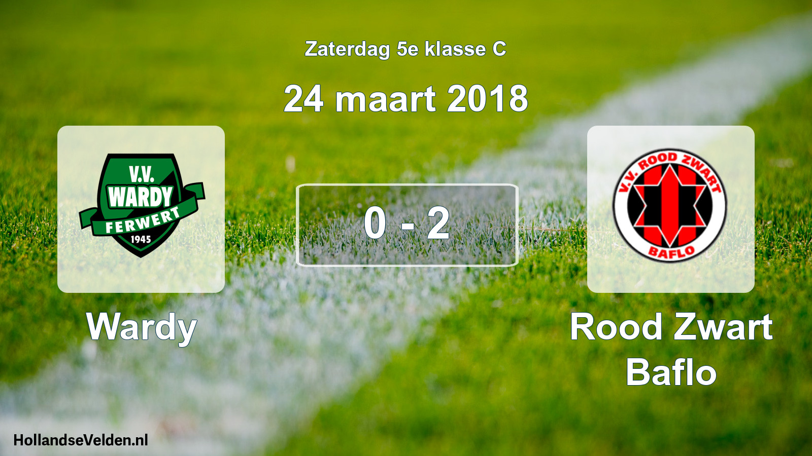 Total number of matches played: Wardy - Rood Zwart Baflo 0 - 2 (24 March 2018)