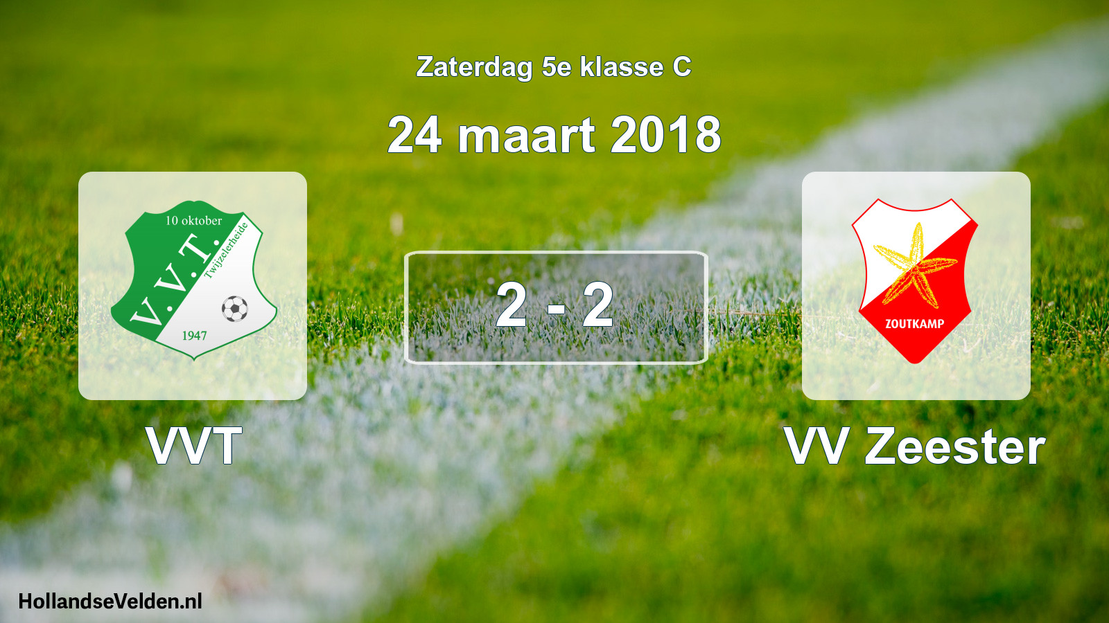 Total number of matches played: VVT - VV Zeester 2 - 2 (24 March 2018)