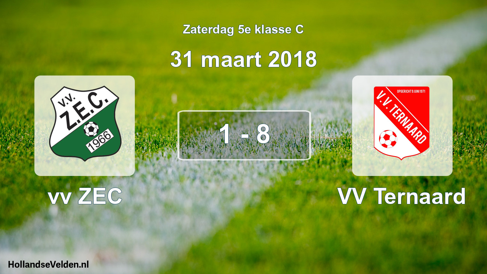 Total number of matches played: vv ZEC - VV Ternaard 1 - 8 (31 March 2018)