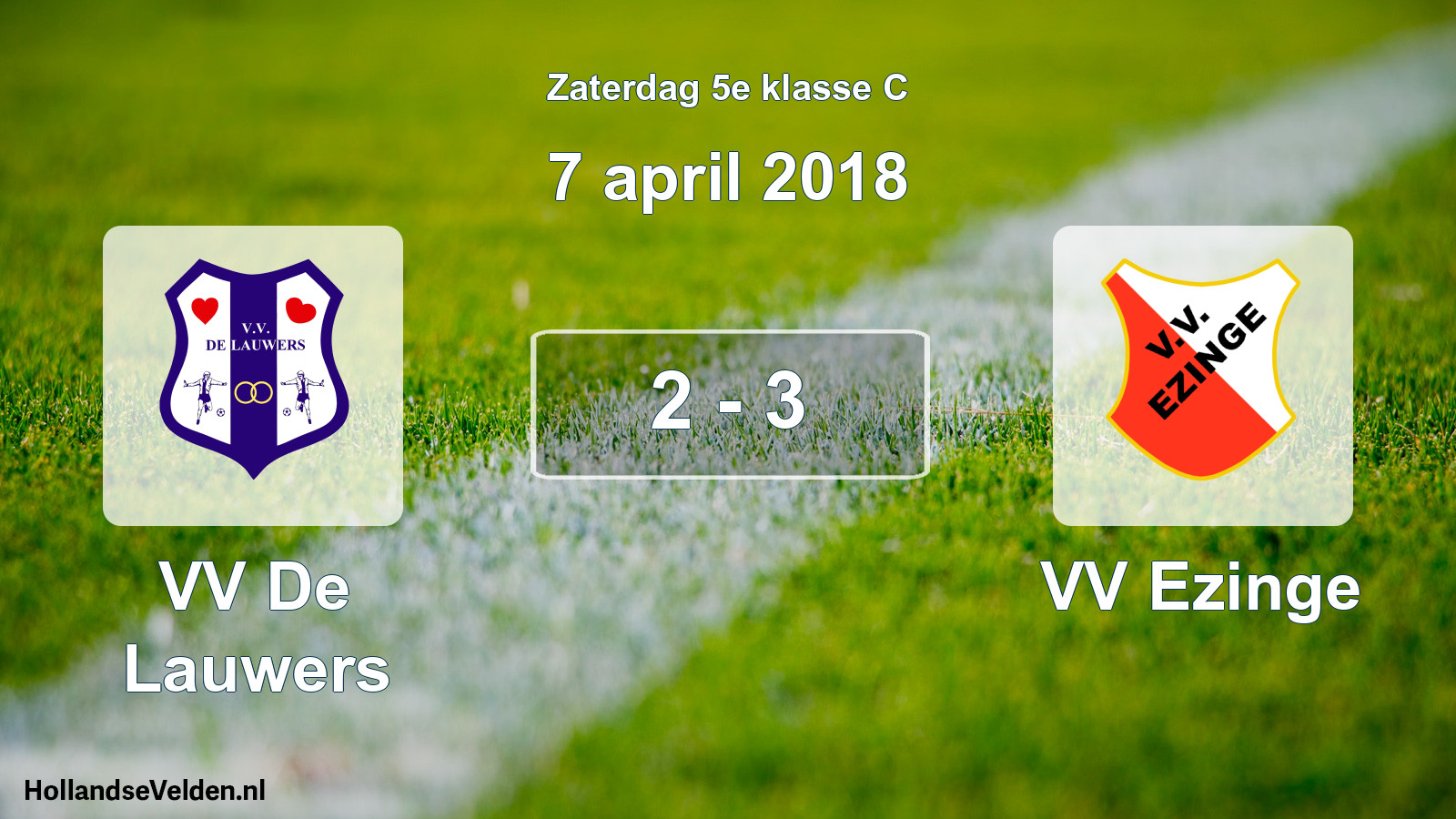 Total number of matches played: VV De Lauwers - VV Ezinge 2 - 3 (7 April 2018)