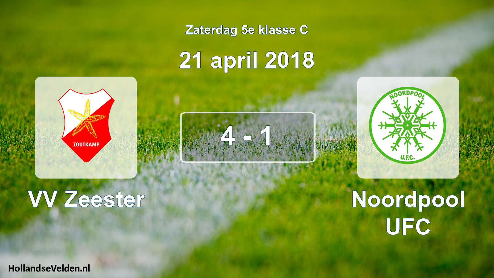 Total number of matches played: VV Zeester - Noordpool UFC 4 - 1 (21 April 2018)