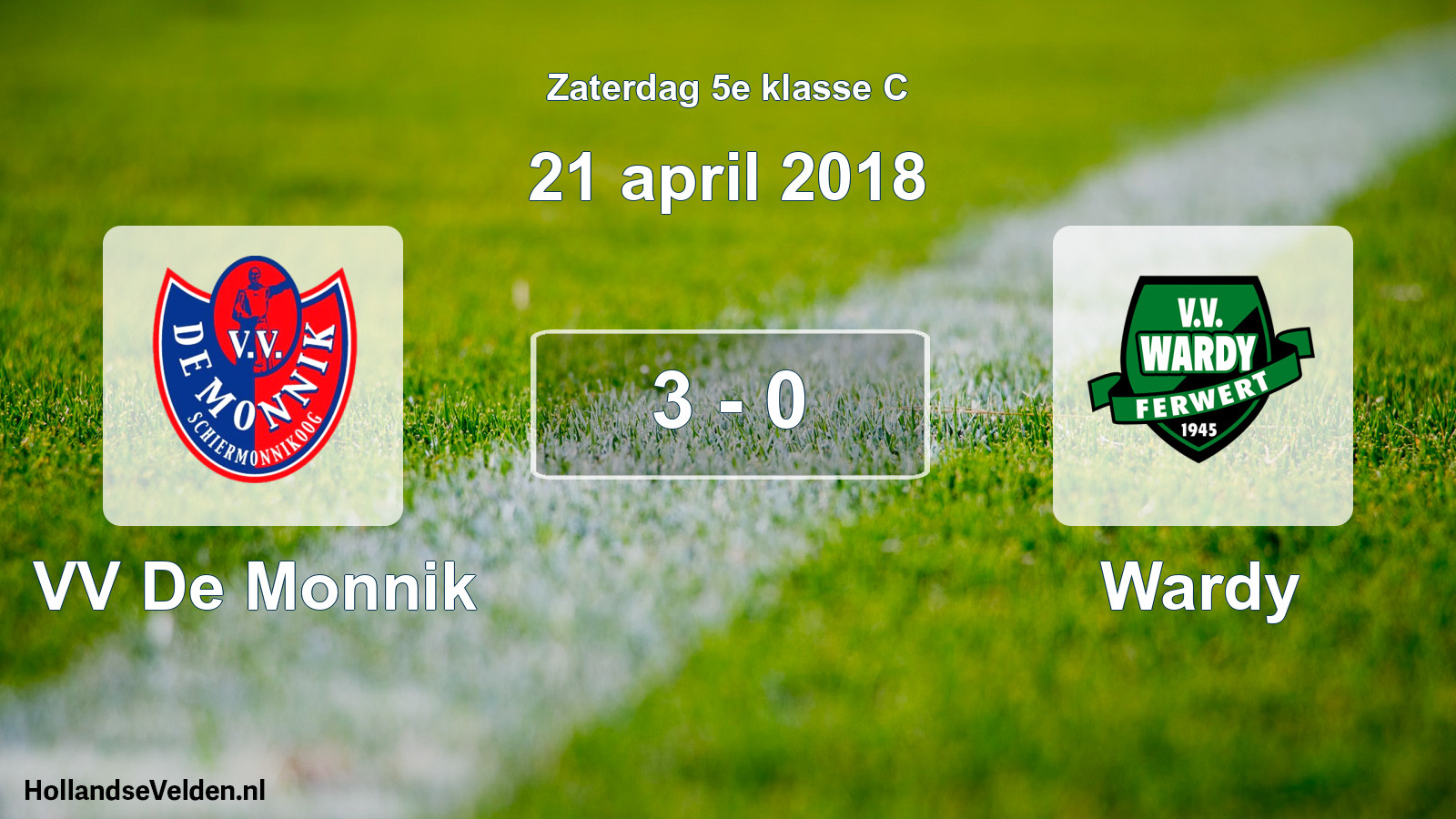 Total number of matches played: VV De Monnik - Wardy 3 - 0 (21 April 2018)