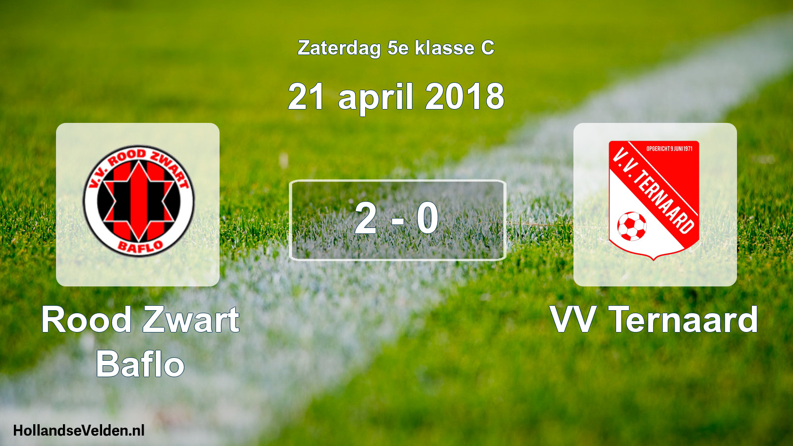 Total number of matches played: Rood Zwart Baflo - VV Ternaard 2 - 0 (21 April 2018)