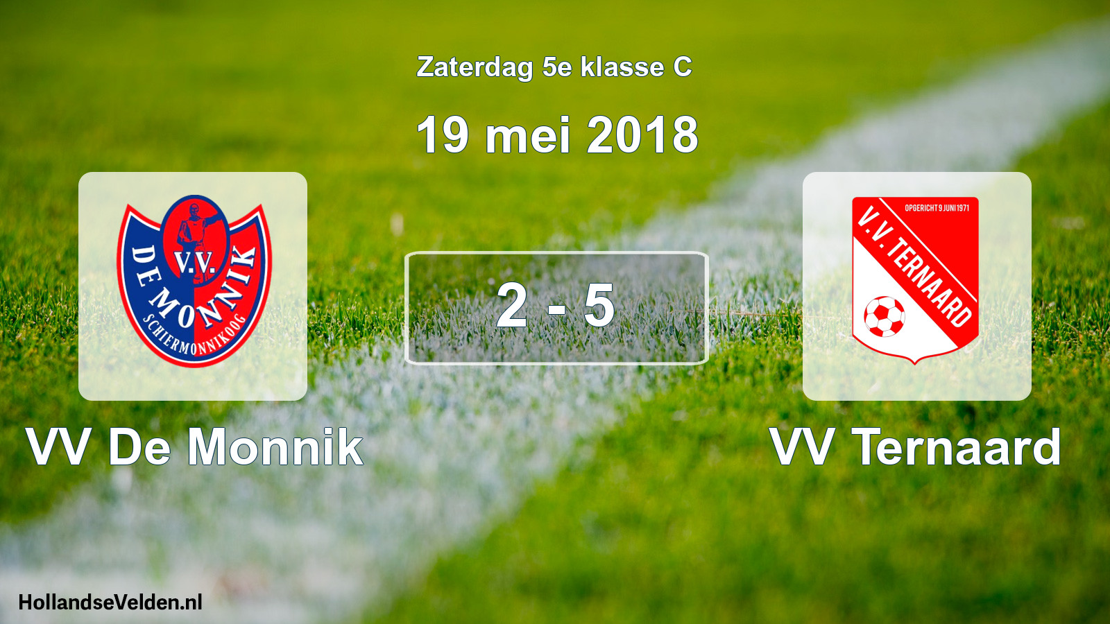 Total number of matches played: VV De Monnik - VV Ternaard 2 - 5 (19 May 2018)