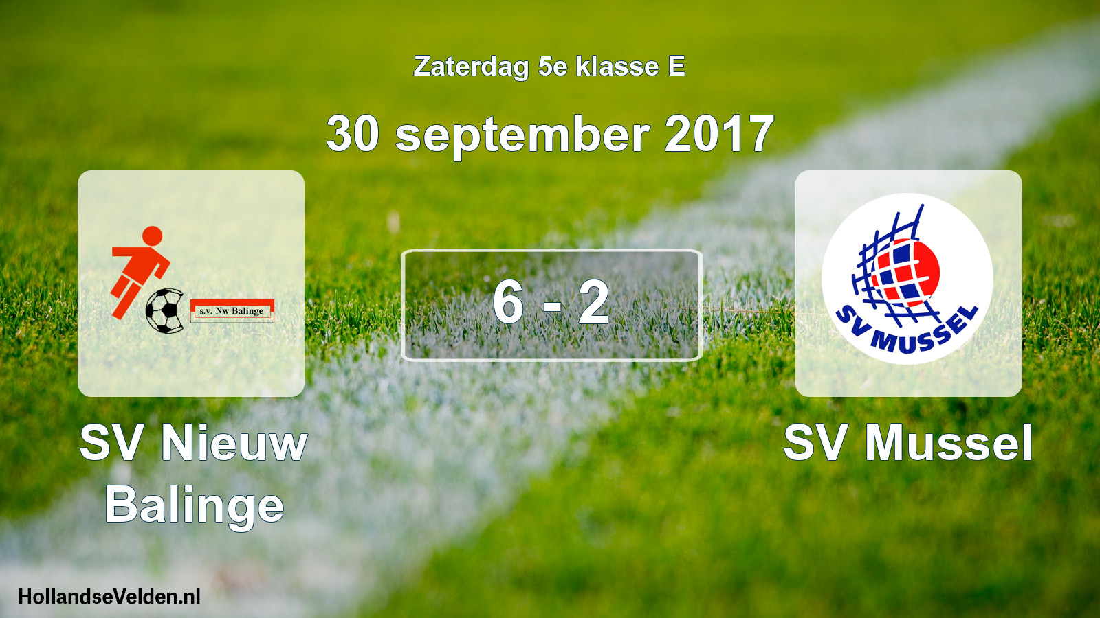 Total number of matches played: SV Nieuw Balinge - SV Mussel 6 - 2 (30 September 2017)