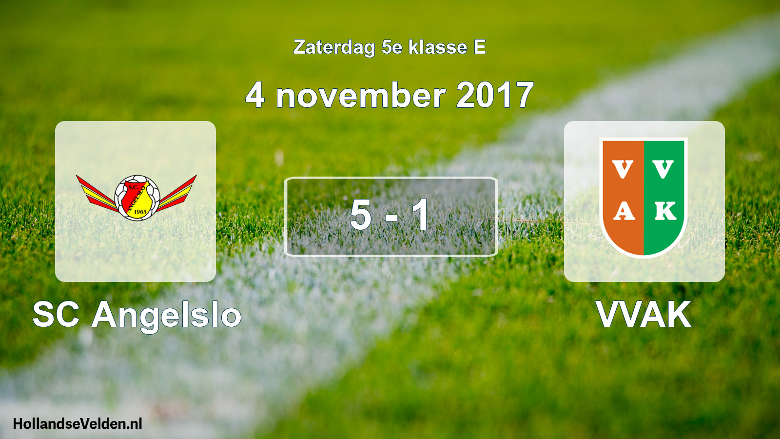 Total number of matches played: SC Angelslo - VVAK 5 - 1 (4 November 2017)