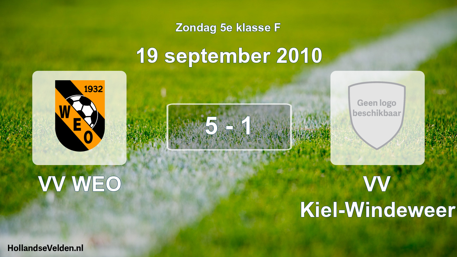 Total number of matches played: VV WEO - VV Kiel-Windeweer 5 - 1 (19 September 2010)