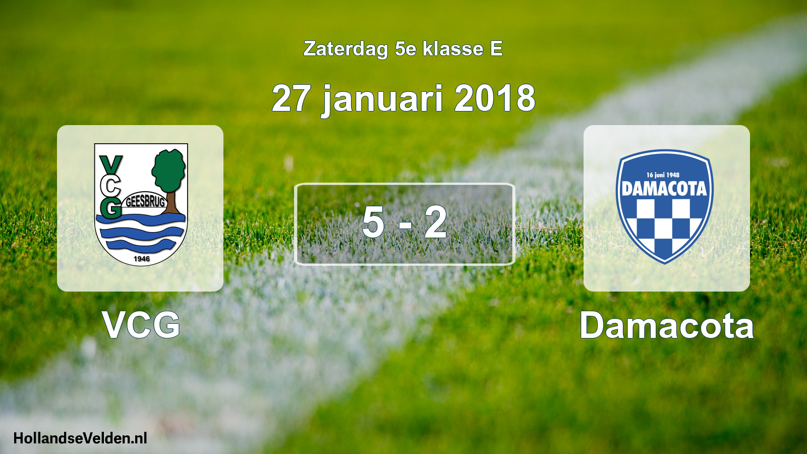 Total number of matches played: VCG - Damacota 5 - 2 (27 January 2018)