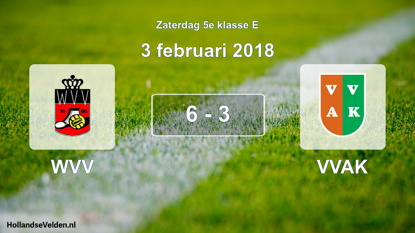 Total number of matches played: WVV - VVAK 6 - 3 (3 February 2018)