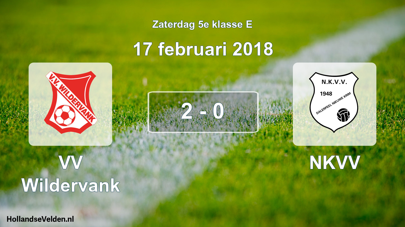 Total number of matches played: VV Wildervank - NKVV 2 - 0 (17 February 2018)