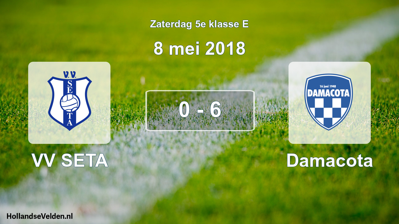 Total number of matches played: VV SETA - Damacota 0 - 6 (8 May 2018)