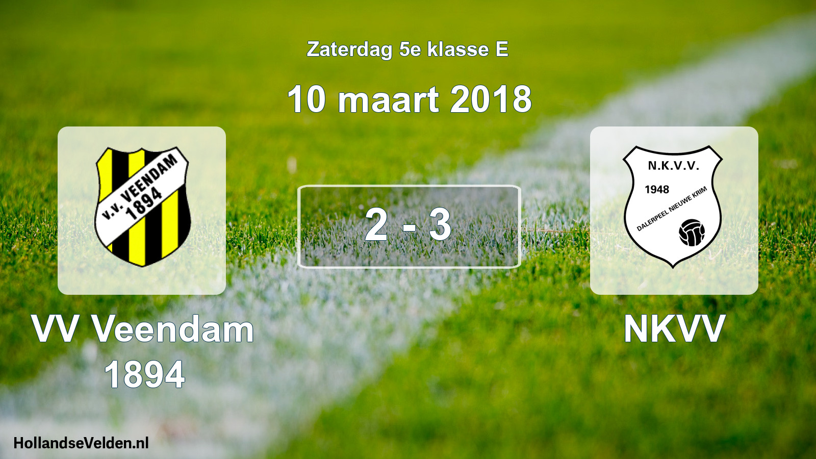 Total number of matches played: VV Veendam 1894 - NKVV 2 - 3 (10 March 2018)