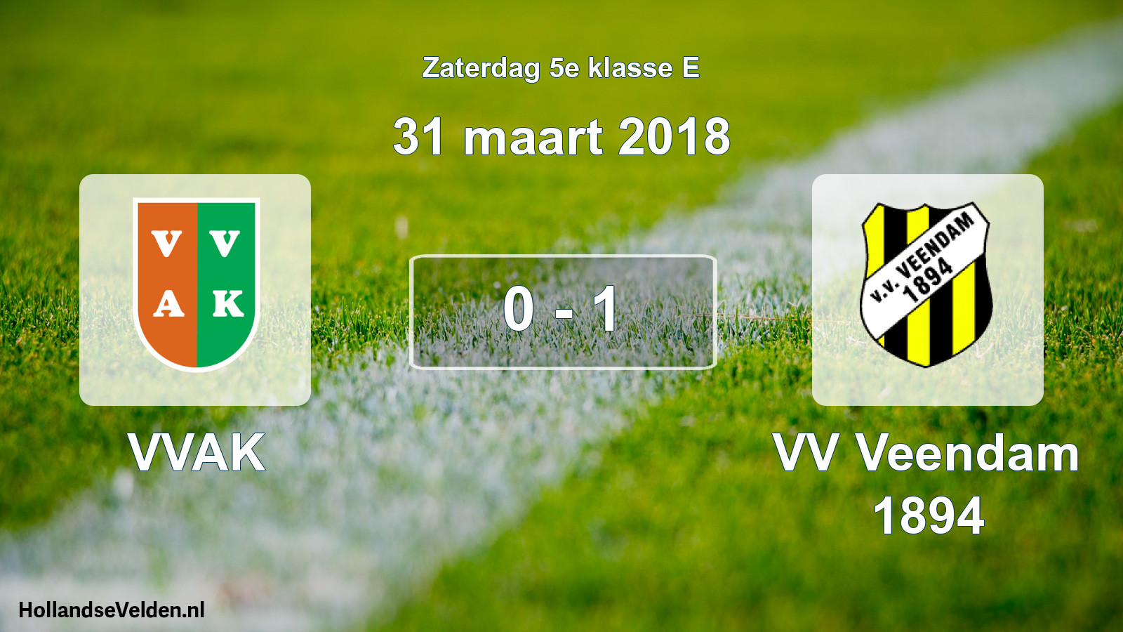 Total number of matches played: VVAK - VV Veendam 1894 0 - 1 (31 March 2018)
