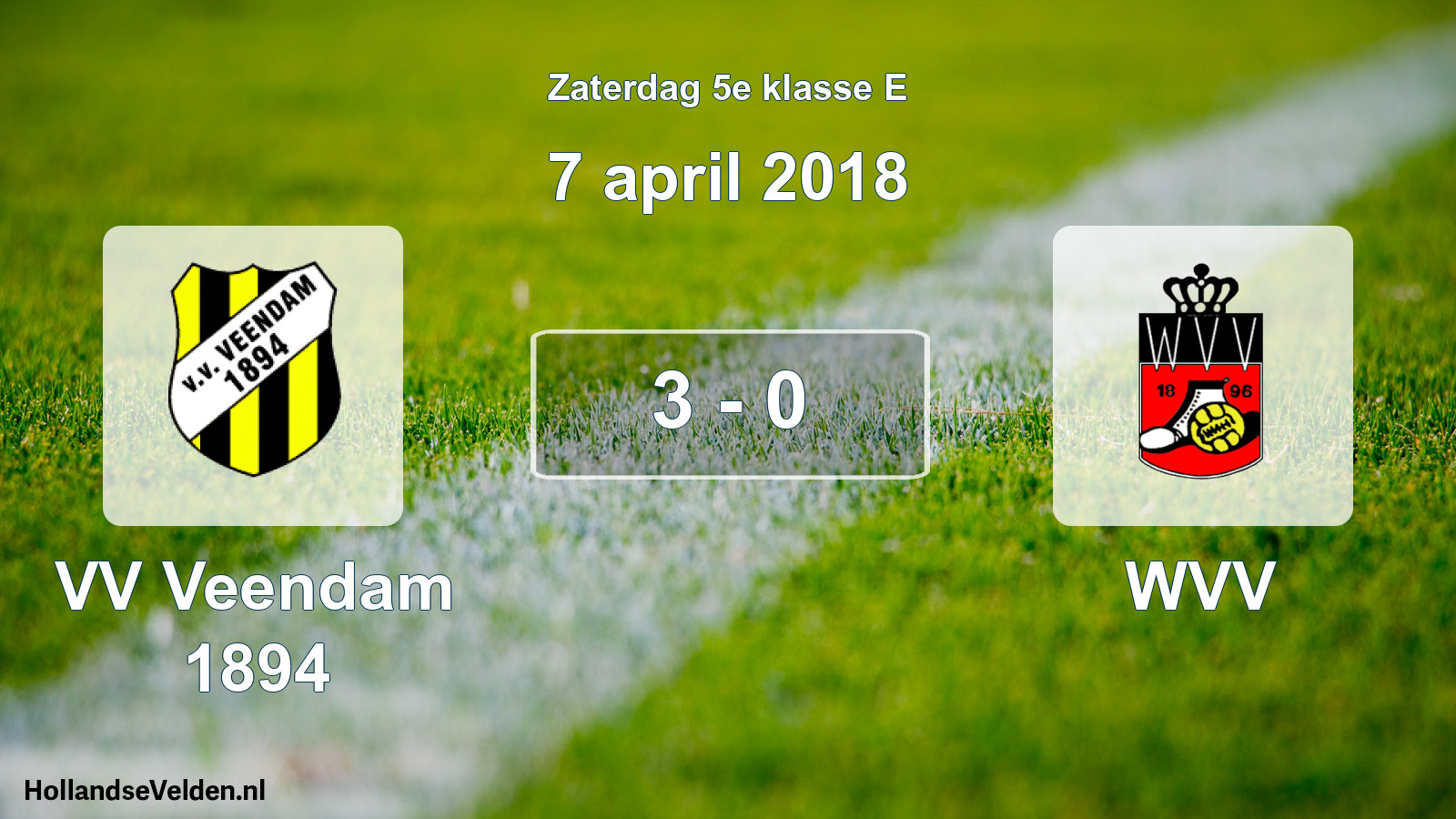 Total number of matches played: VV Veendam 1894 - WVV 3 - 0 (7 April 2018)