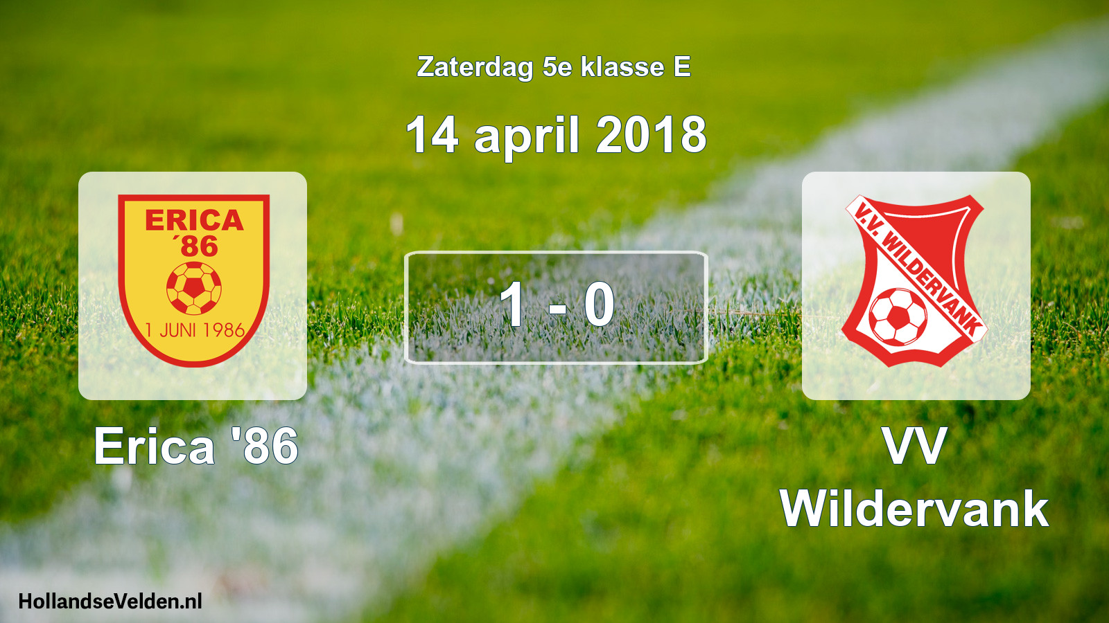 Total number of matches played: Erica '86 - VV Wildervank 1 - 0 (14 April 2018)