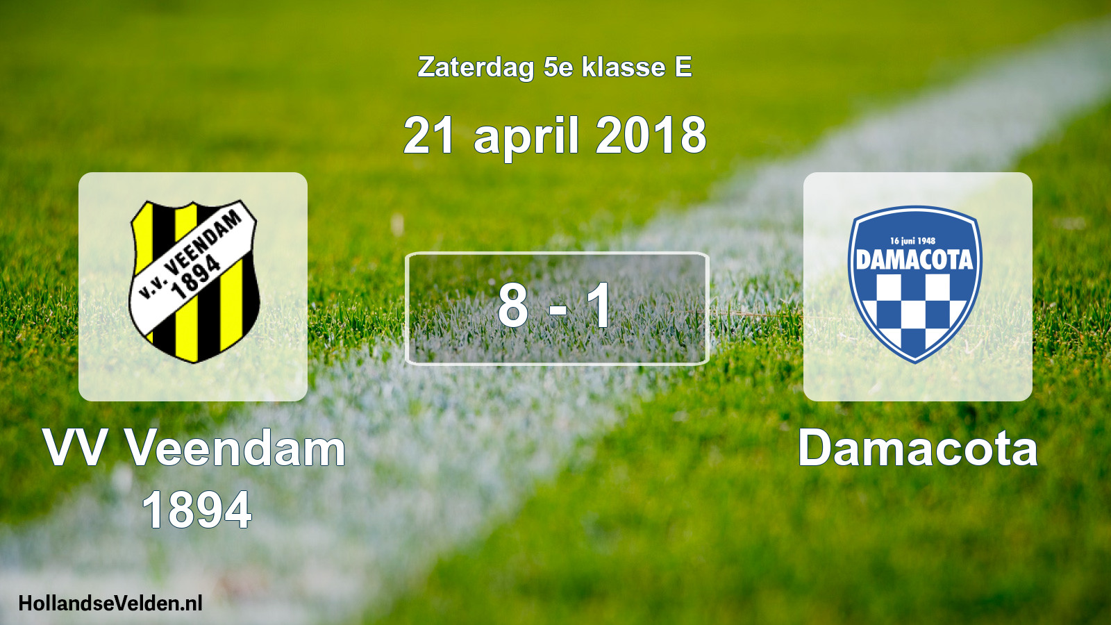 Total number of matches played: VV Veendam 1894 - Damacota 8 - 1 (21 April 2018)