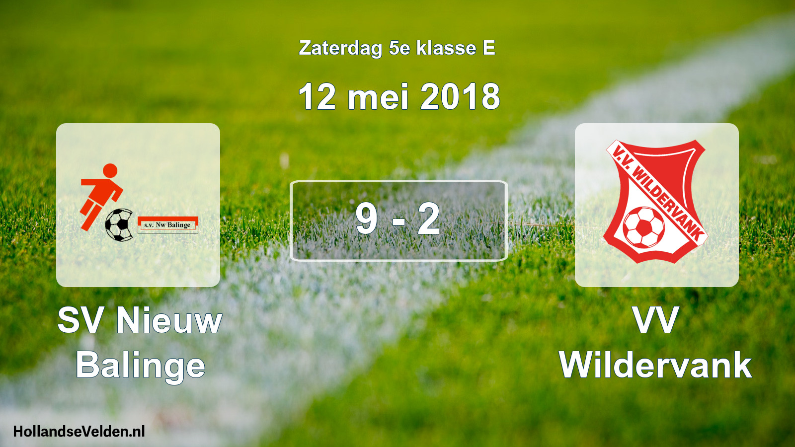 Total number of matches played: SV Nieuw Balinge - VV Wildervank 9 - 2 (12 May 2018)