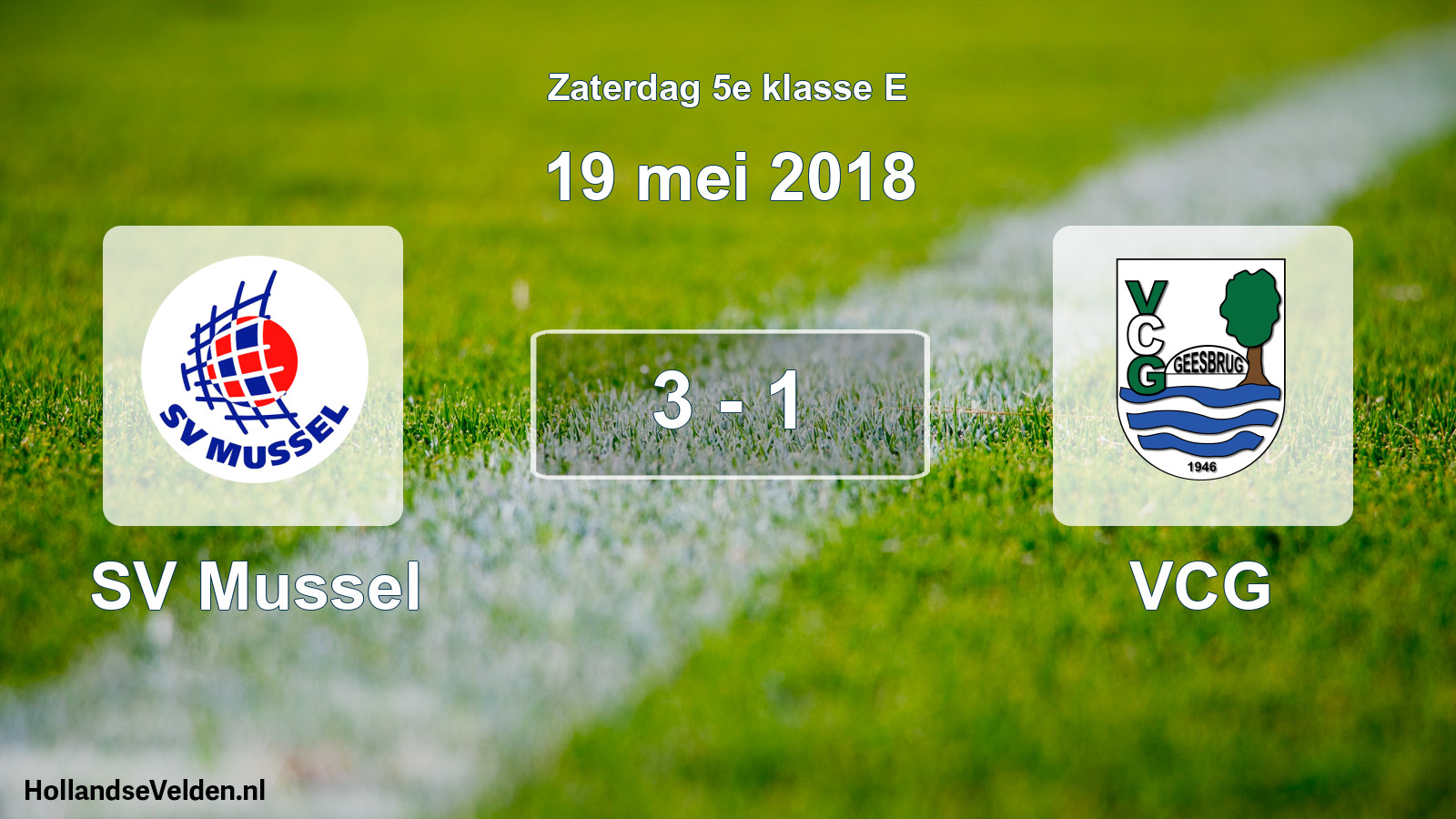Total number of matches played: SV Mussel - VCG 3 - 1 (19 May 2018)
