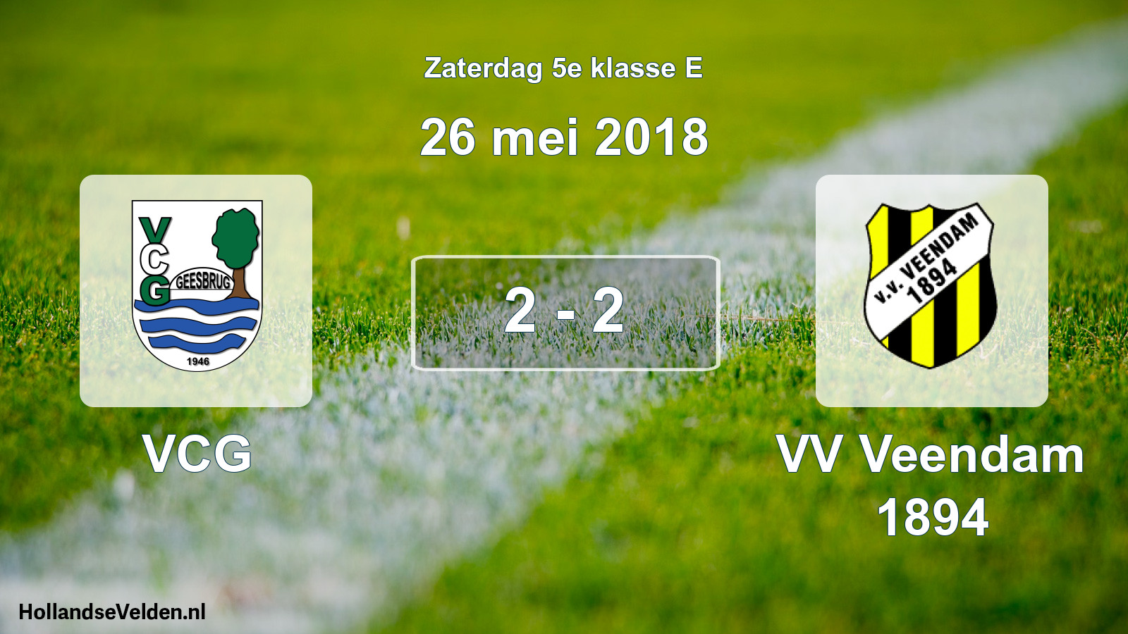 Total number of matches played: VCG - VV Veendam 1894 2 - 2 (26 May 2018)