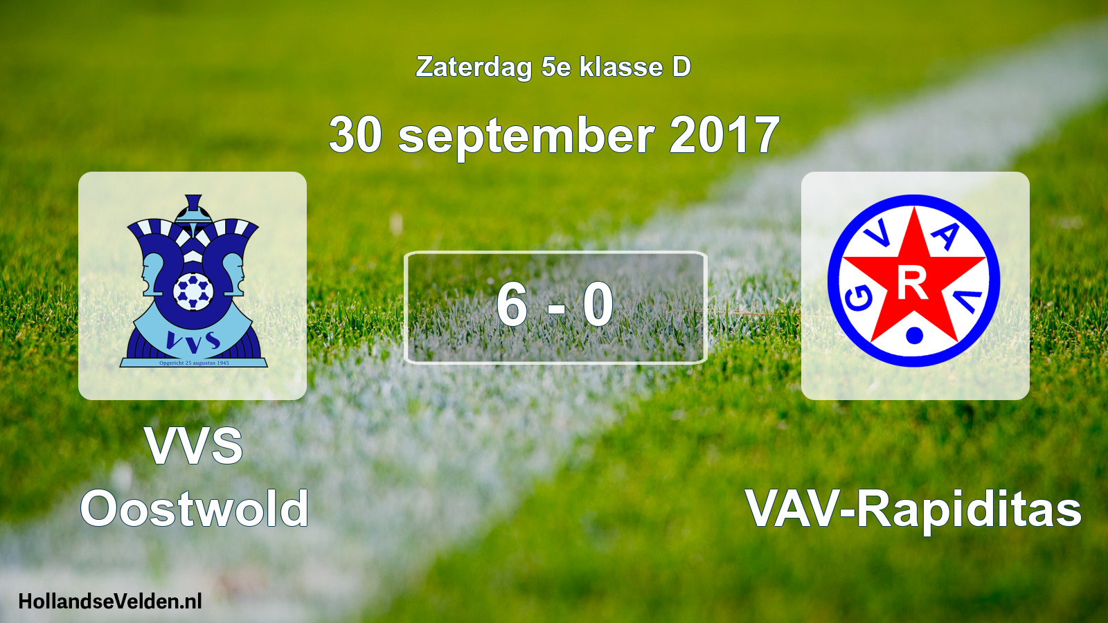 Total number of matches played: VVS Oostwold - GVAV-Rapiditas 6 - 0 (30 September 2017)
