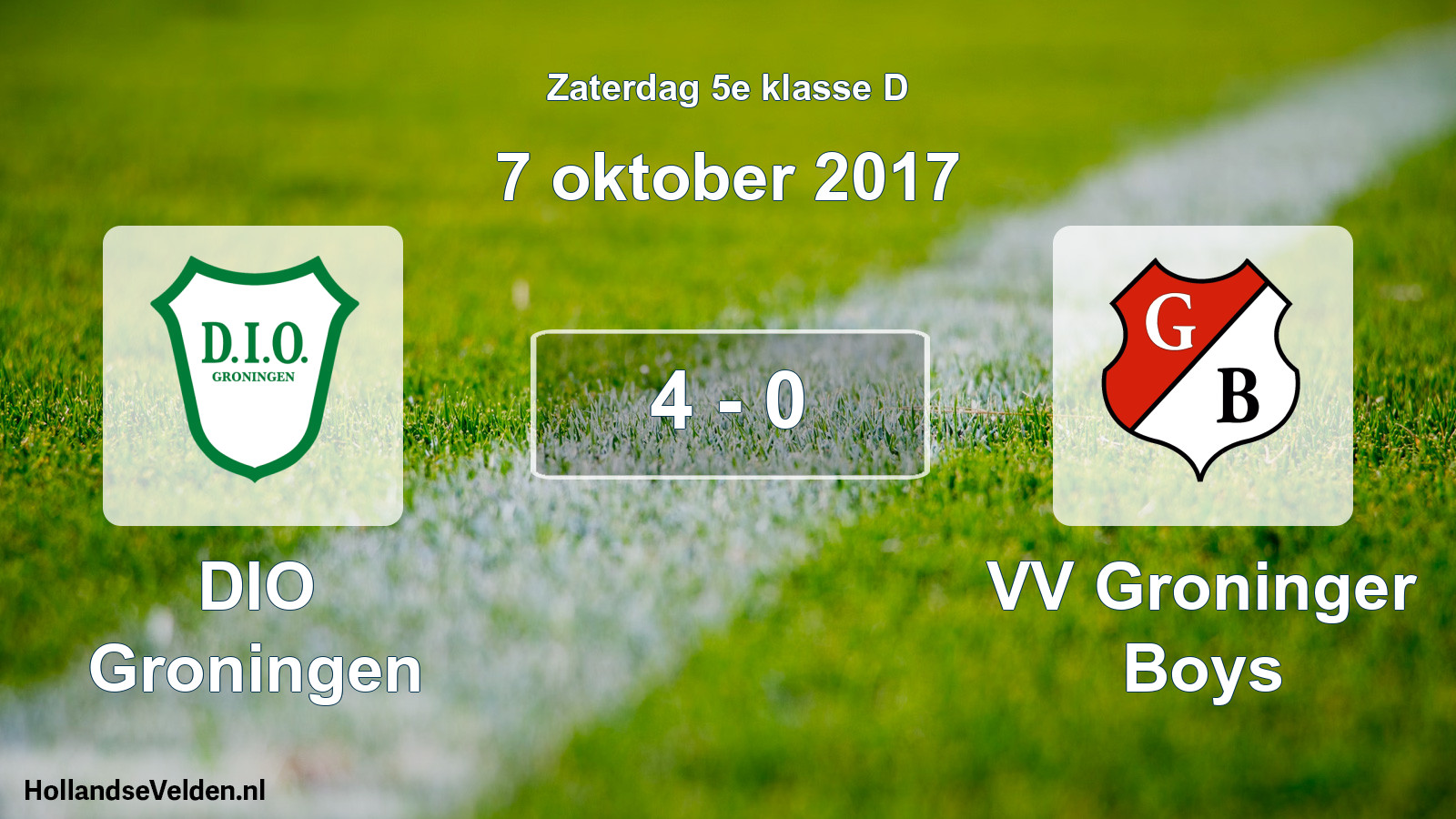 Total number of matches played: DIO Groningen - VV Groninger Boys 4 - 0 (7 October 2017)