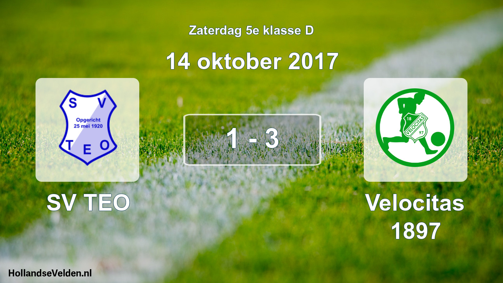 Total number of matches played: SV TEO - Velocitas 1897 1 - 3 (14 October 2017)