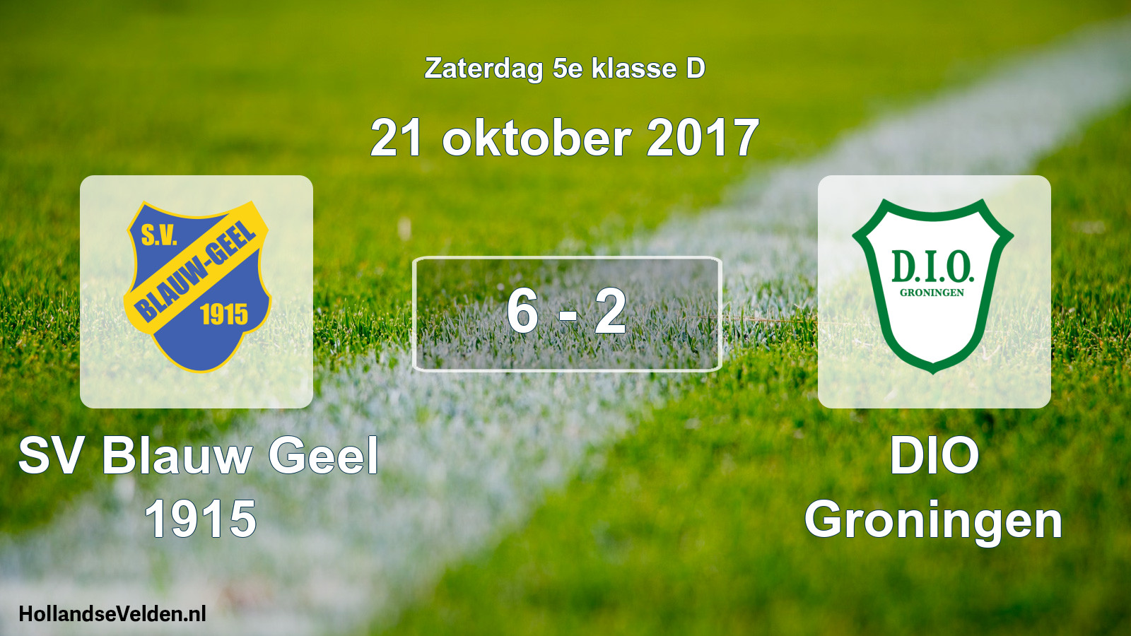 Total number of matches played: SV Blauw Geel 1915 - DIO Groningen 6 - 2 (21 October 2017)