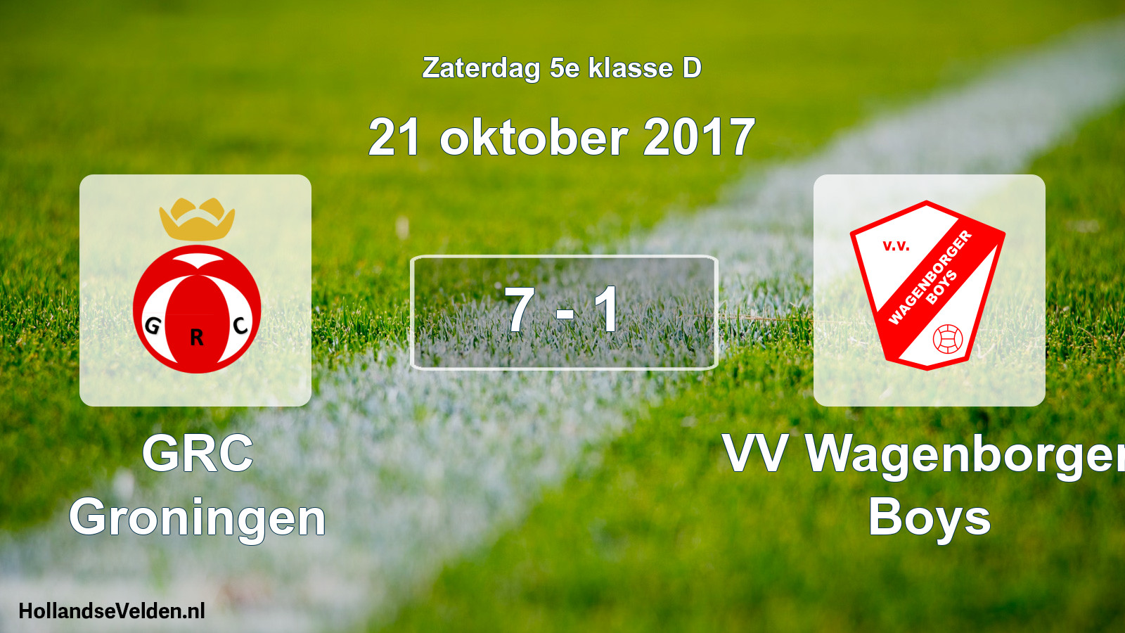 Total number of matches played: GRC Groningen - VV Wagenborger Boys 7 - 1 (21 October 2017)