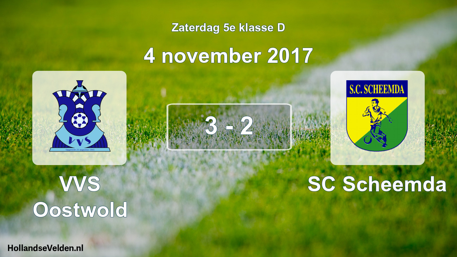 Total number of matches played: VVS Oostwold - SC Scheemda 3 - 2 (4 November 2017)