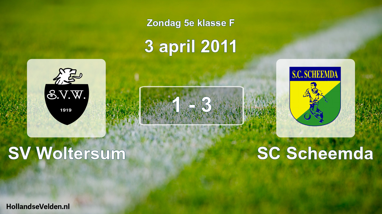 Total number of matches played: SV Woltersum - SC Scheemda 1 - 3 (3 April 2011)