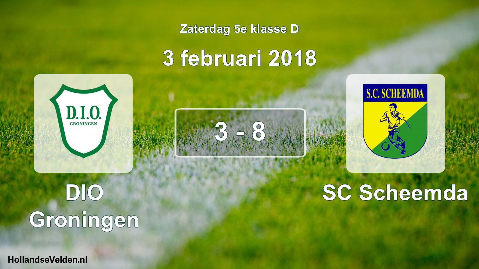 Total number of matches played: DIO Groningen - SC Scheemda 3 - 8 (3 February 2018)