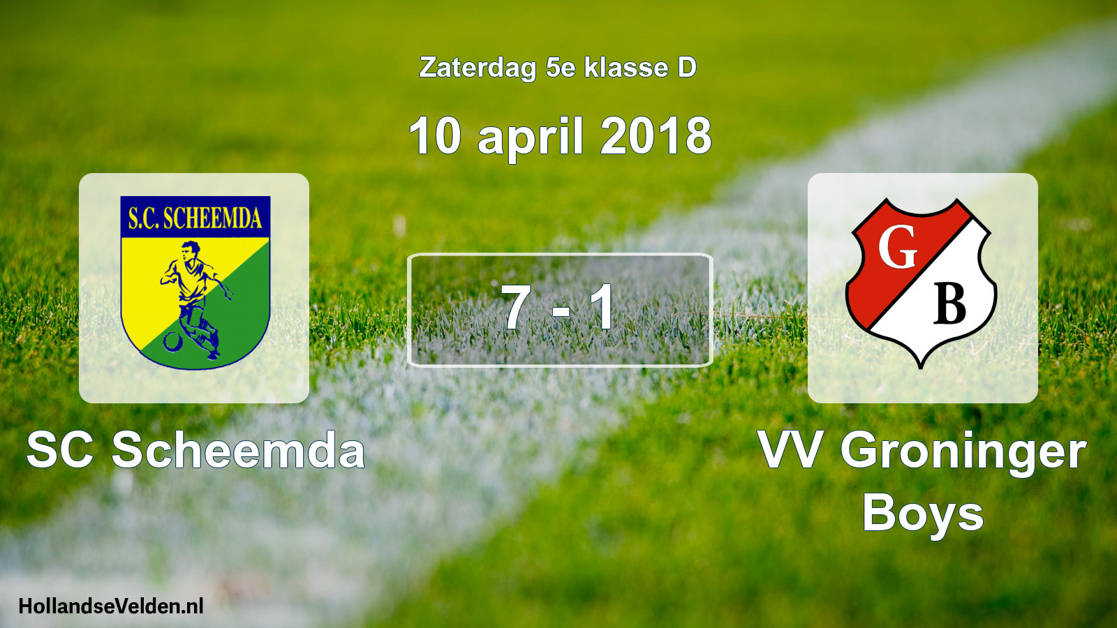 Total number of matches played: SC Scheemda - VV Groninger Boys 7 - 1 (10 April 2018)